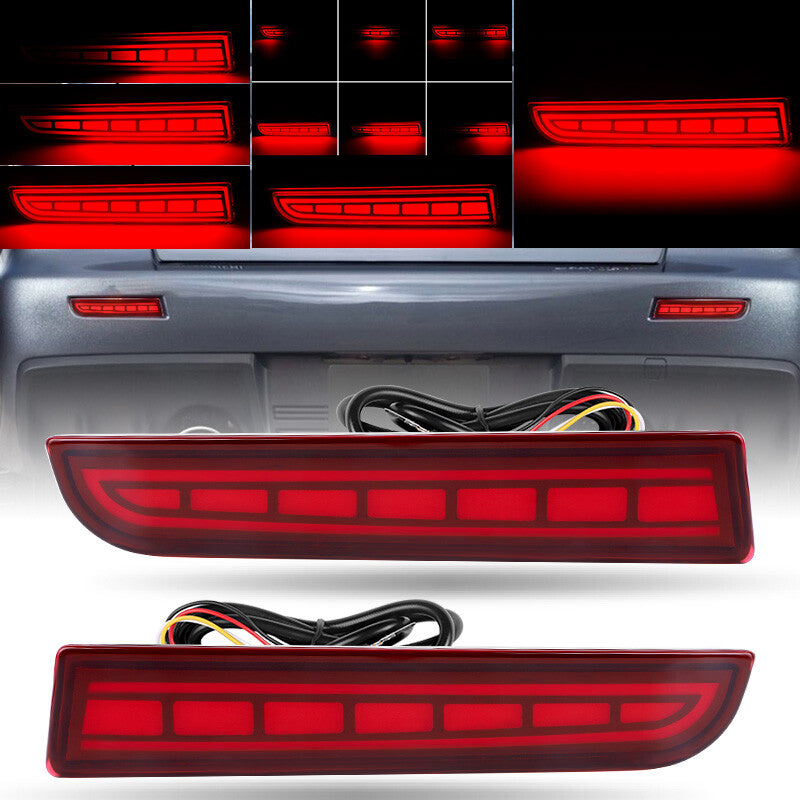 LED Rear Bumper Reflector Tail Brake Signal for Mitsubishi Lancer Evo Outlander