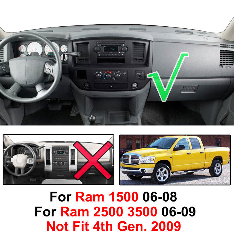 FOR 06-2008 for Dodge for RAM 1500 2500 3500 Pickup truck dash cover mat dashboard pad