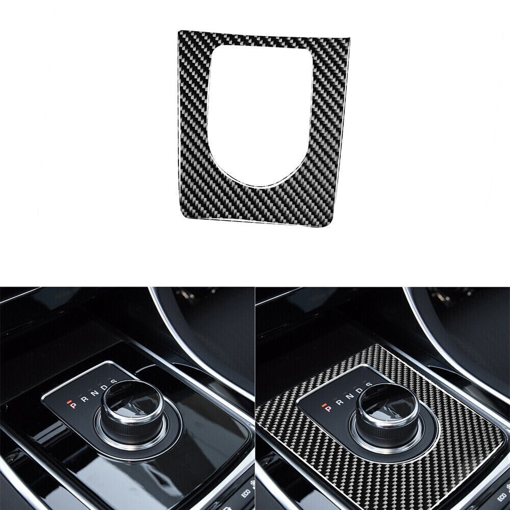Carbon Fiber Gear Shift Panel Frame Cover Trim for Jaguar F-PACE XE XF 2016-2020