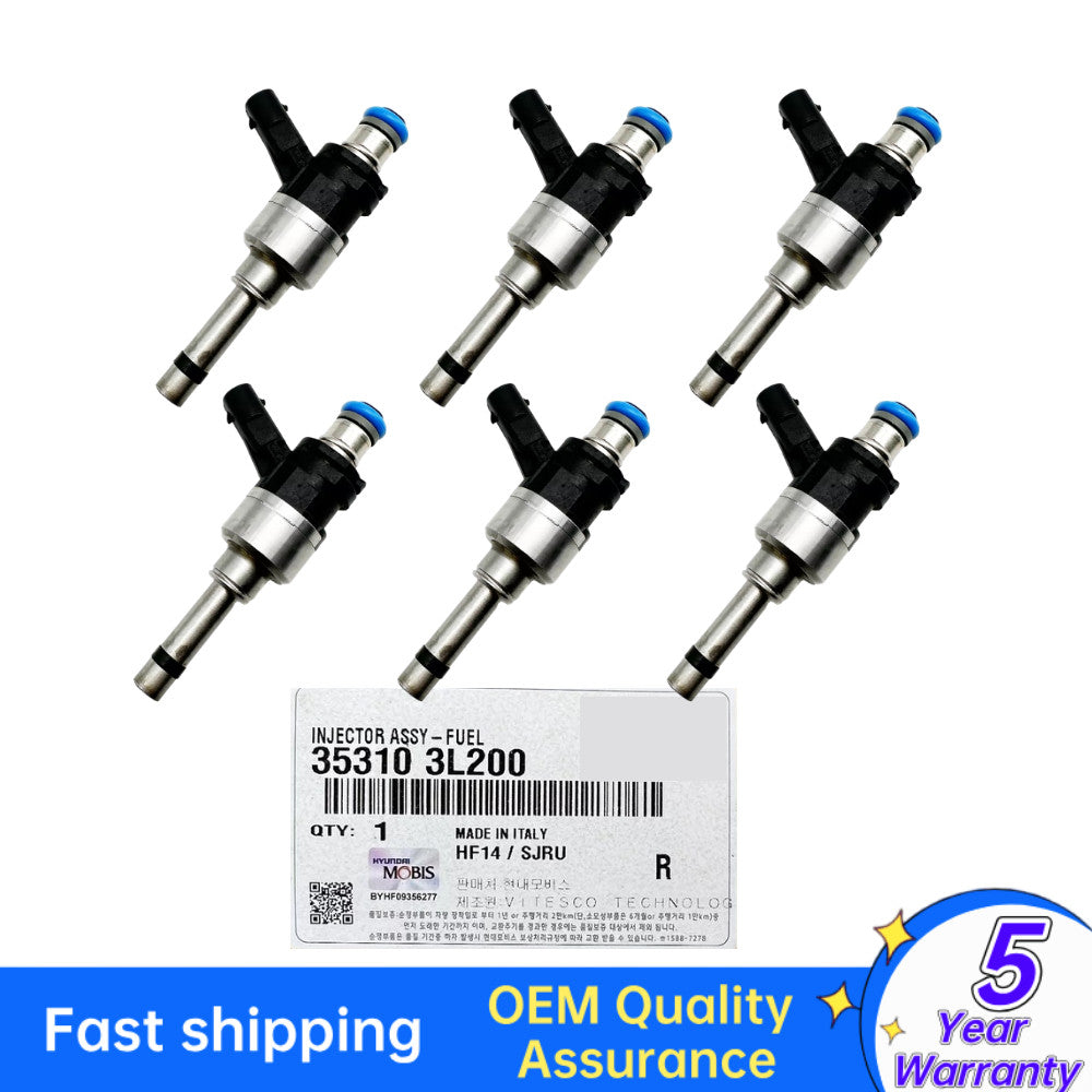 6-pack of fuel injectors suitable for 2017-2020 for Hyundai for Genesis G80 3.8L 35310-3L300
