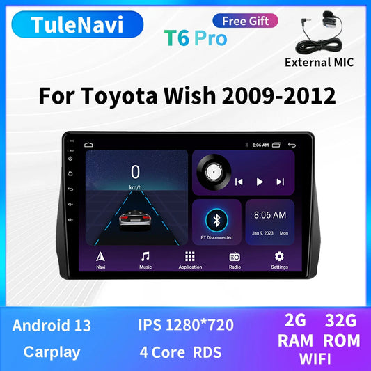 for Toyota Wish 2 XE20 2009-2012 Android Auto CarPlay Car Stereo Radio GPS Navi