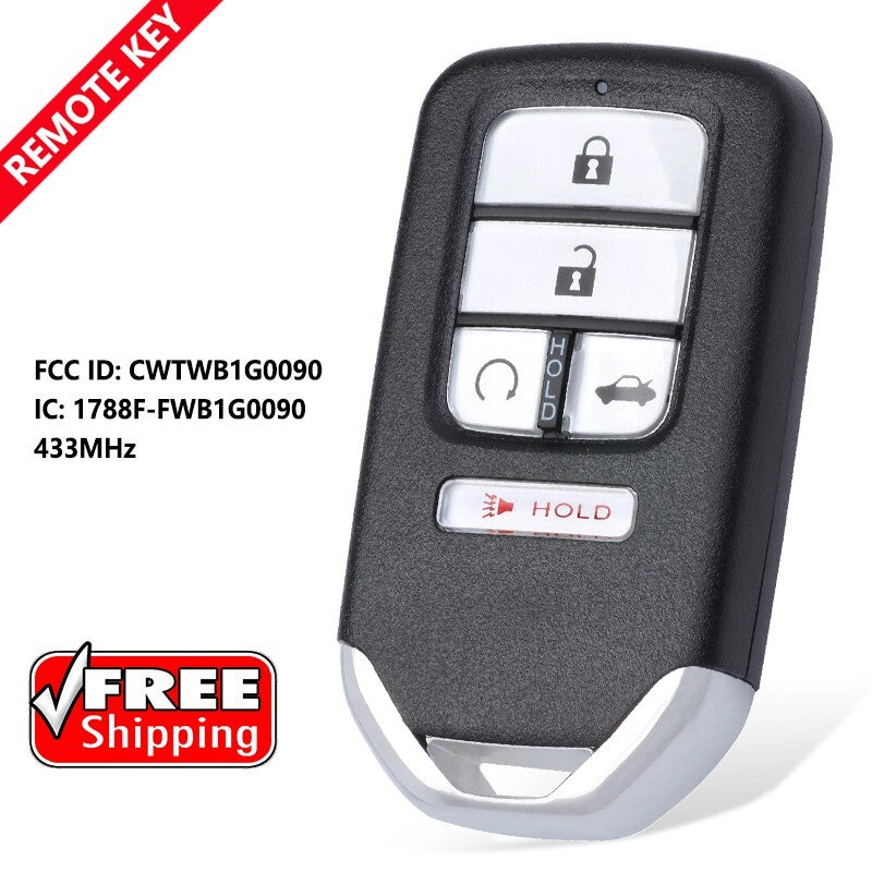 Compatible with 2018-2022 for Honda ACCORD for Smart Key Remote Control FOB New Key CWTWB1G0090
