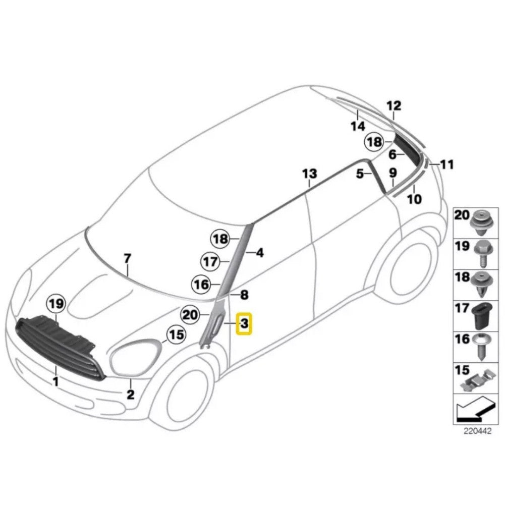Side Carrier Turn Signal for MINI R60 R61 2015