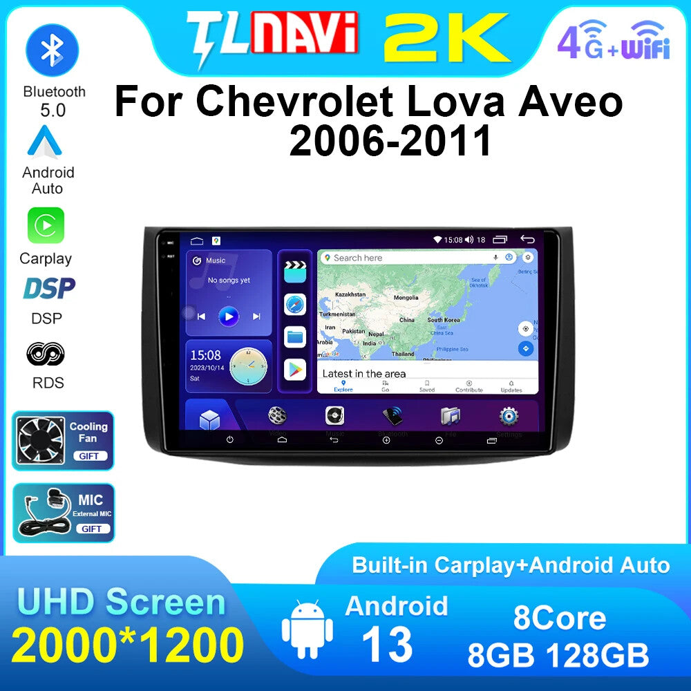 for Chevrolet Lova Captiva Gentra Aveo 2006-2011 Android CarPlay Car Radio GPS