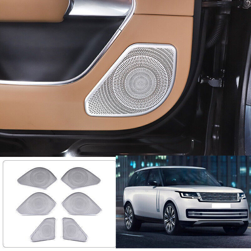for Range Rover L460 2023-25 Silver Steel Inner Door Speaker Sound Cover Trim 6X