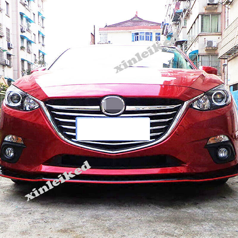 Kit Chrome Front Bumper Grill Grille Cover Strip Trims for Mazda 3 Axela 2014-16