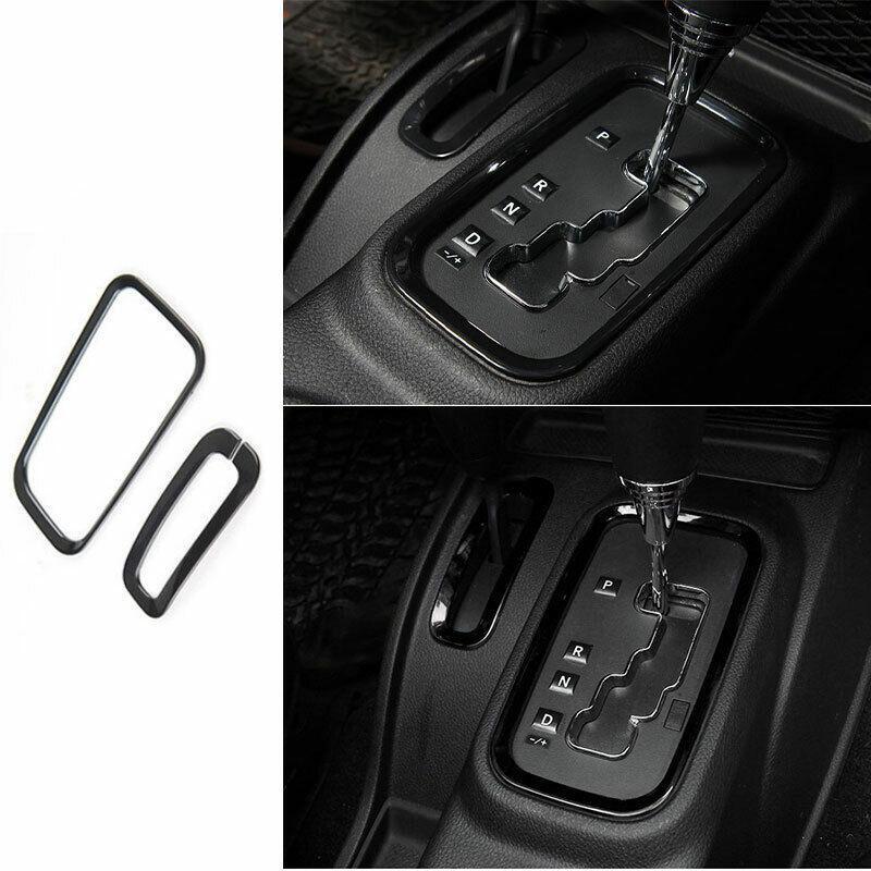 for Jeep for Wrangler JK 2011-2017 Black Console Gear Shift Frame Cover Trim 2PCS