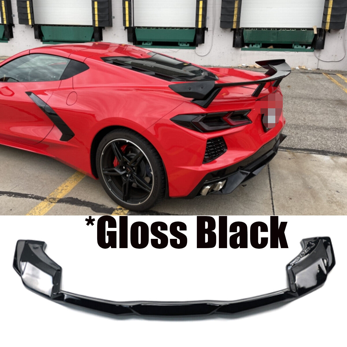 Gloss Black V2 Add-On Rear Bumper Diffuser Spoiler for Corvette C8 Z51 2020-2023