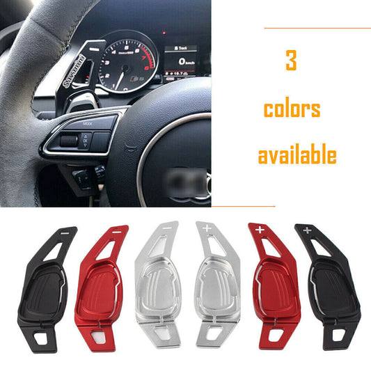 2 x Steering Wheel Shift Paddle Shifter Extension Silver for Audi S6 2015