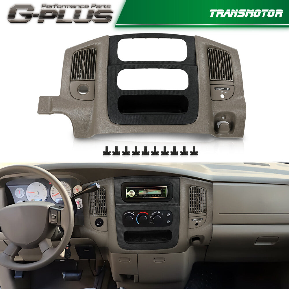 Fits 02-05 for Dodge for Ram Radio Dash with Climate Control Panel (Beige/Black)