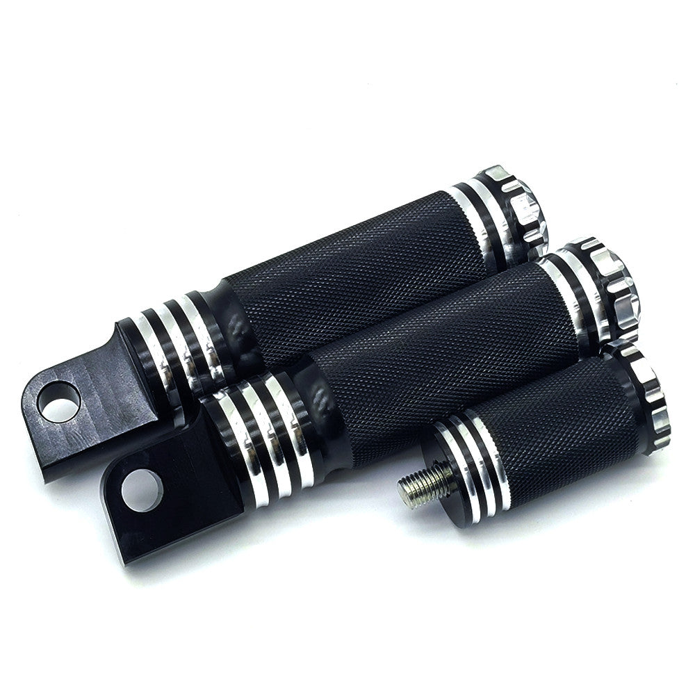 Knurled Shift Shifter Peg Foot Pegs Pedal Black for Harley Touring Softail Dyna