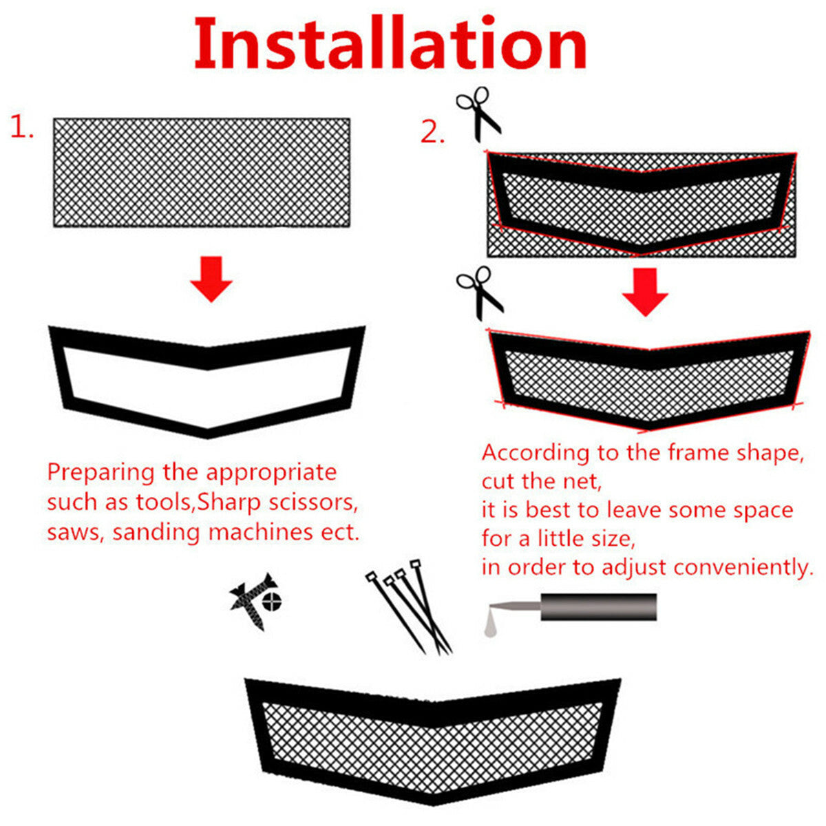 Hexagonal Mesh Grille Net Section Black Aluminum For Car Bumper Fender Body Kit