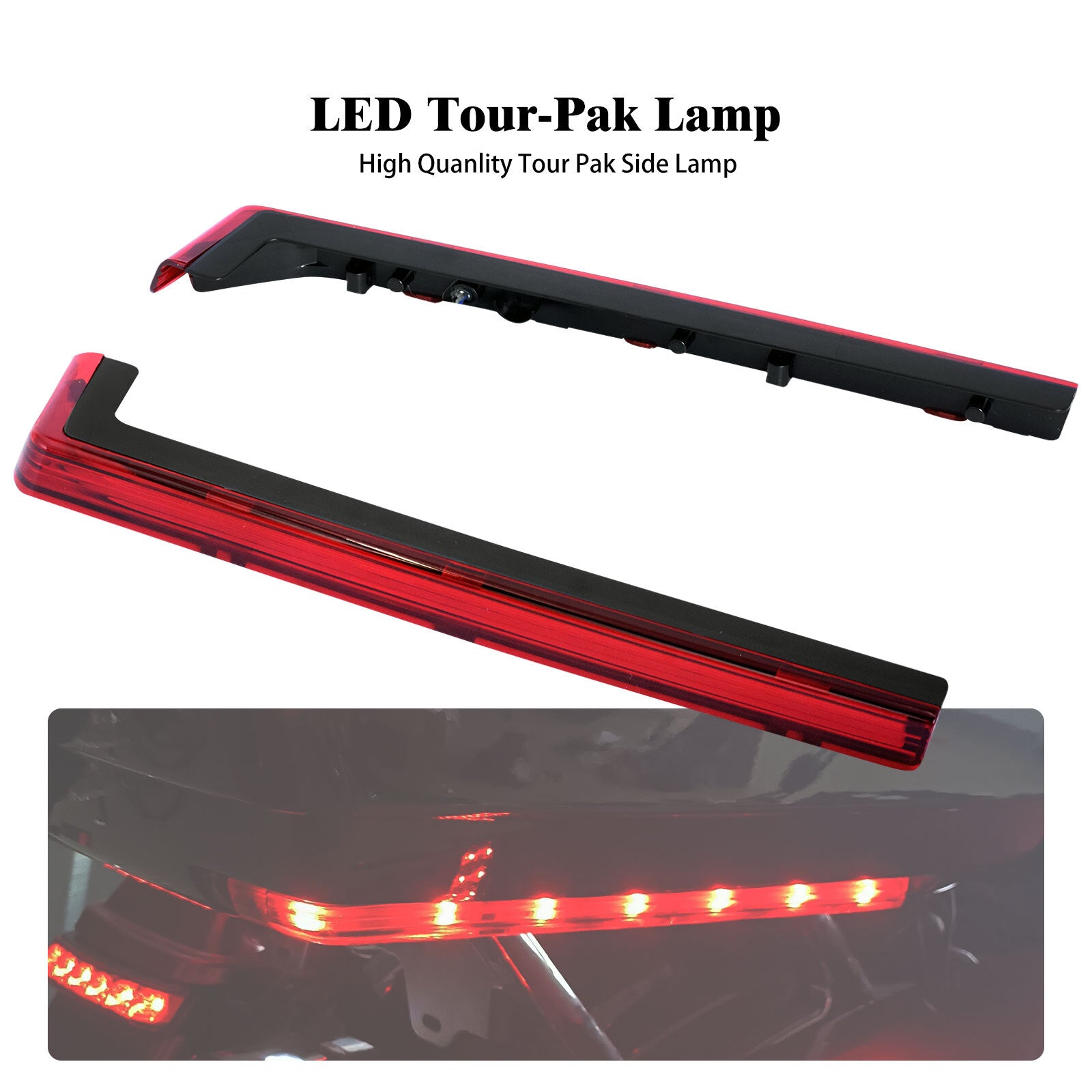 Tour Pack Accent Side LED Light Red Lens for Harley Road Electra Glide 2006-2023