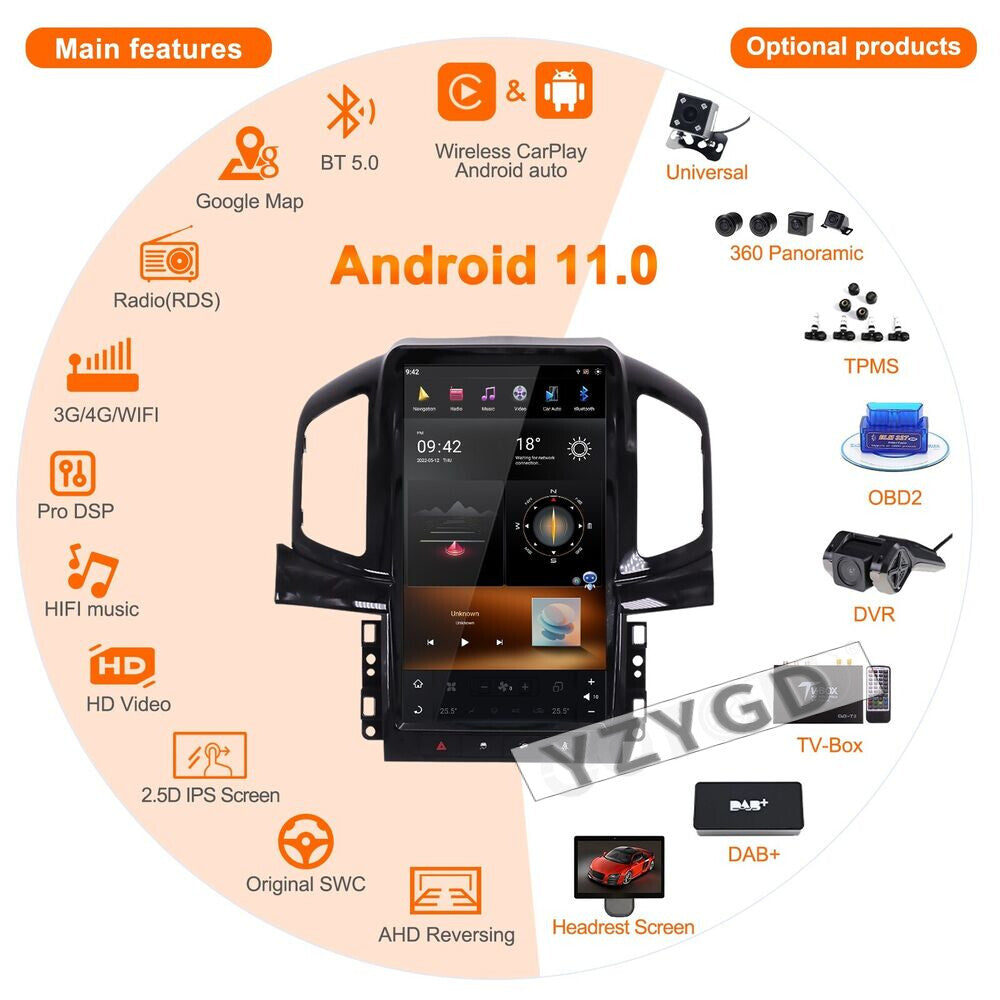Android for Ford for Chevrolet Captiva 2013-17 CarPlay Car Radio Stereo Vedio Screen