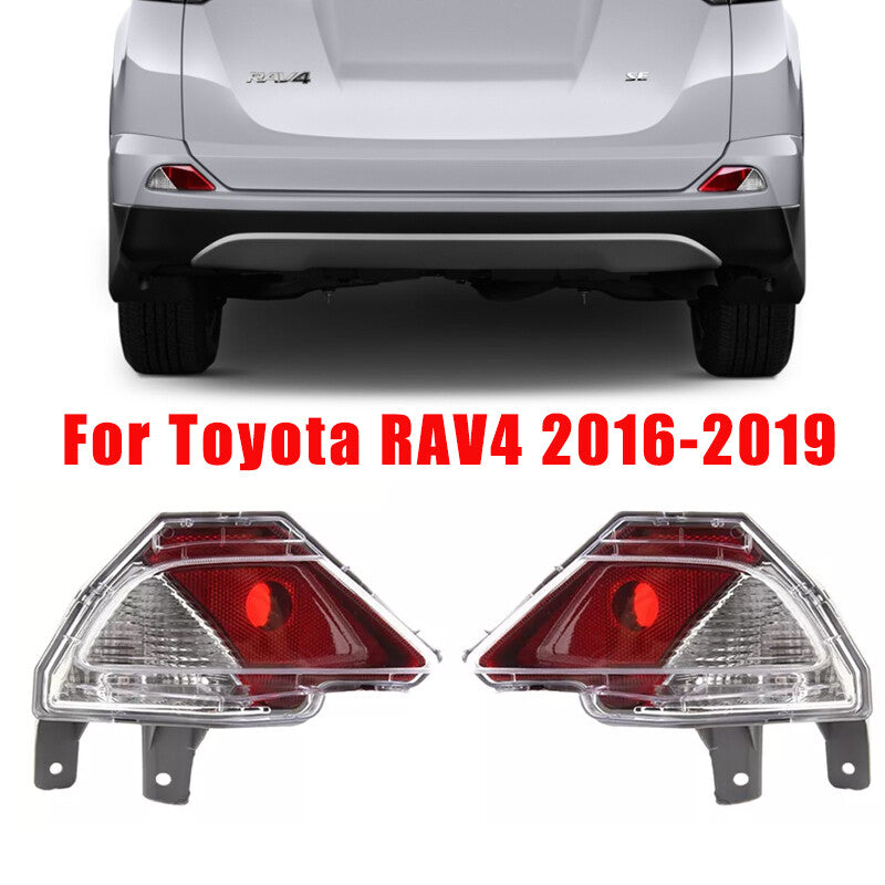Pair Rear Bumper Reflector Stop Tail Light Brake Lamp for Toyota RAV4 2016-2019