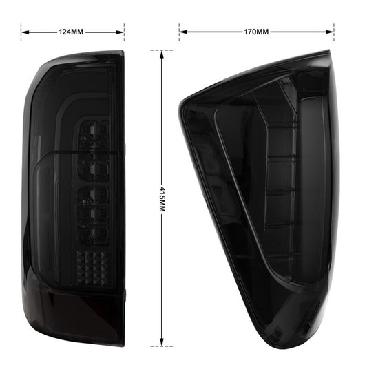 Left and right LED taillights and rear brake lights are compatible with the for Nissan Navara NP300 (2015-2019).