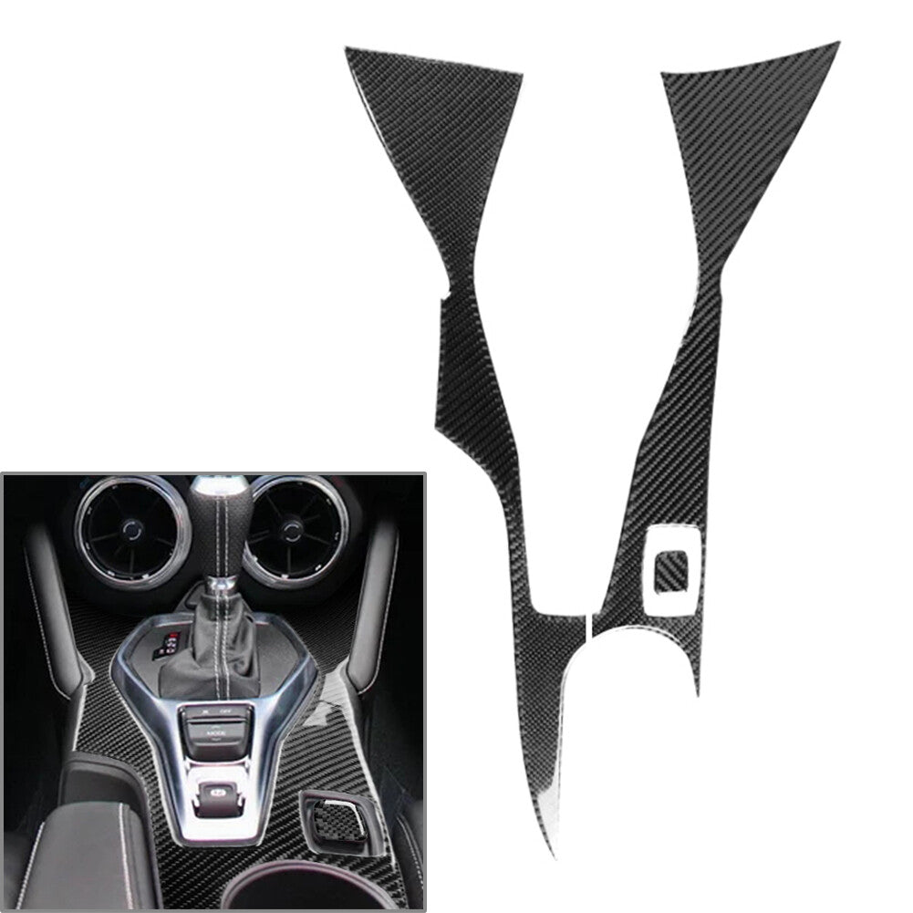 Carbon Fiber Gear Shift Panel Cover Decorative Trim Fit for Chevrolet Camaro 17-19