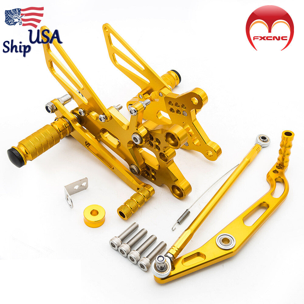 Adjustable foot spike kit for Yamaha YZF R6 R6S 2006 - 2018 2019 2020 CNC gear sets.