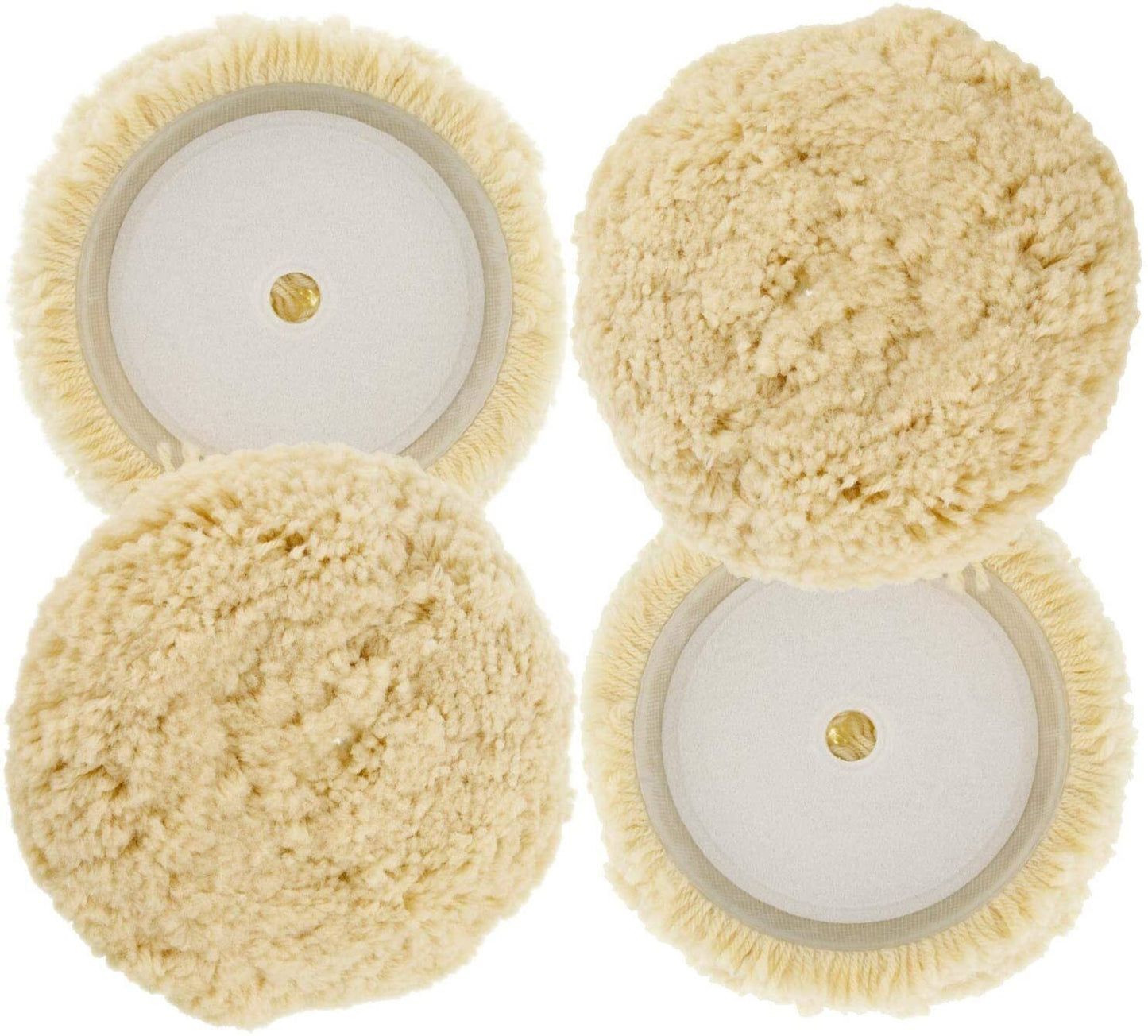 3-inch 100% wool hook-and-loop grip with cushioning pad for compound cutting and polishing