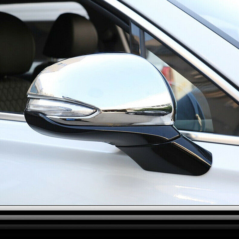 Chrome Side Door Rearview Mirror Cover Trim Cap for Hyundai Santa Fe 2019-2022