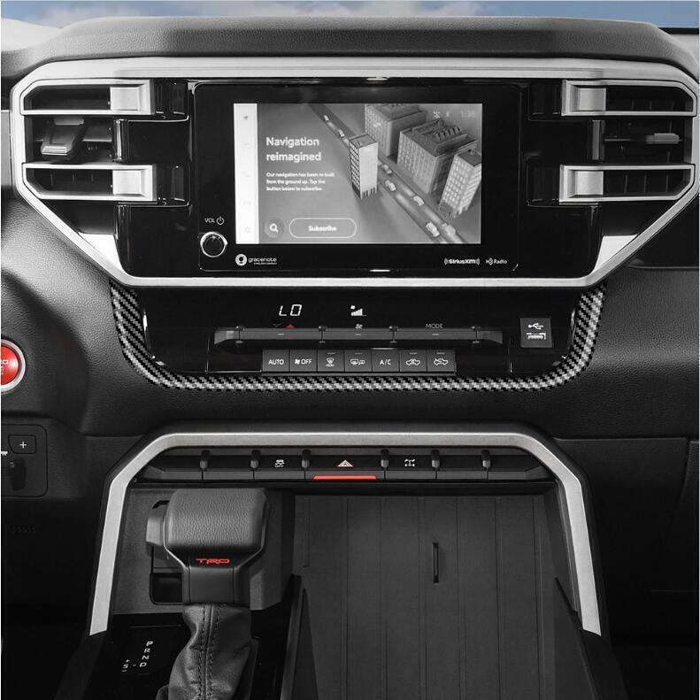 1P Carbon Fiber Console Dashboard Ac Button Frame Trim for Toyota Tundra 2022-24