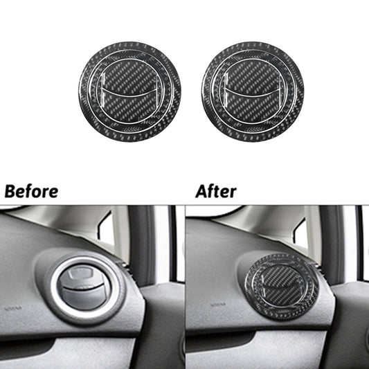 2Pcs Carbon Fiber Interior Side Air Vent Cover Trim for Ford Fiesta 2011-2015