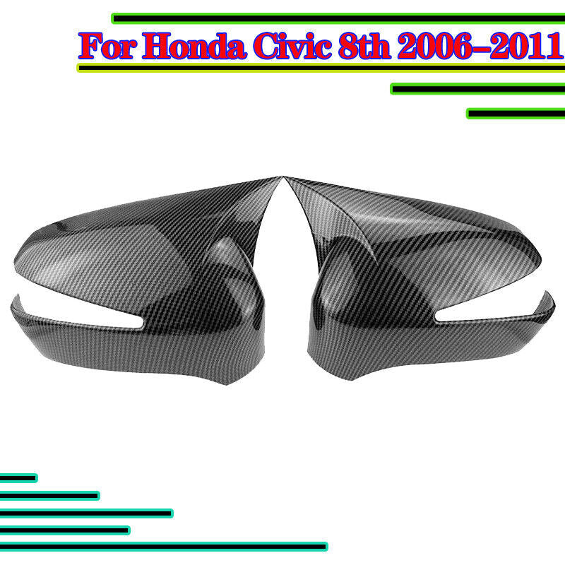 New for HONDA for Civic 8th 2006 2007-2011 Carbon Fiber Side Rear View Mirror Cover