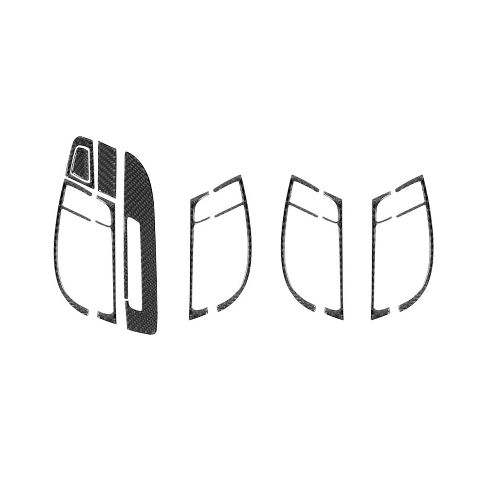 12Pcs Carbon Fiber Door Handle Frame Cover Trim for Audi Q7 2007-2015