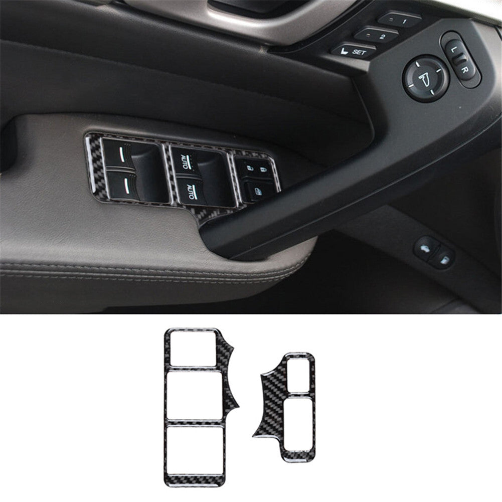 Front Door Control Panel Cover Sticker Carbon Fiber Trim for ACURA TL 2009-2014