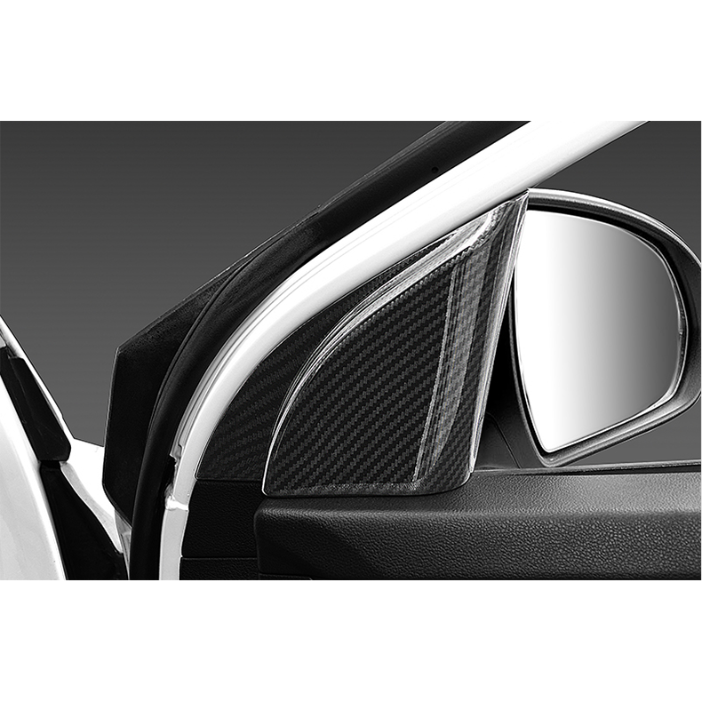 for Hyundai for Elantra 2017-2020 Carbon Fiber Front Triangle A Pillar Cover Trim 2x