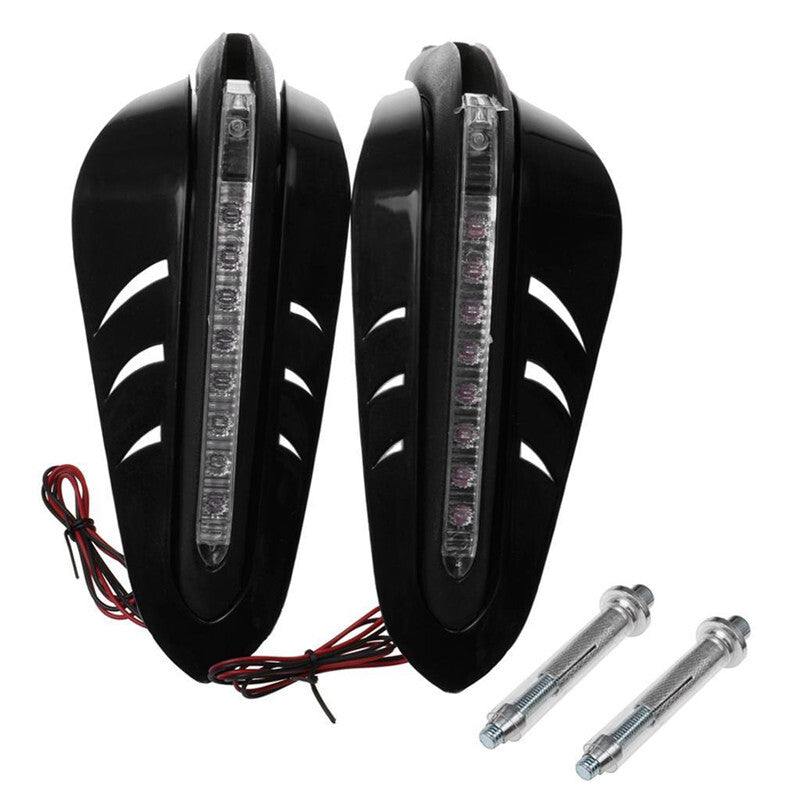 1Pair 22mm Motorcycle Handlebar Hand Protector Cover Light White LED Hand Guard