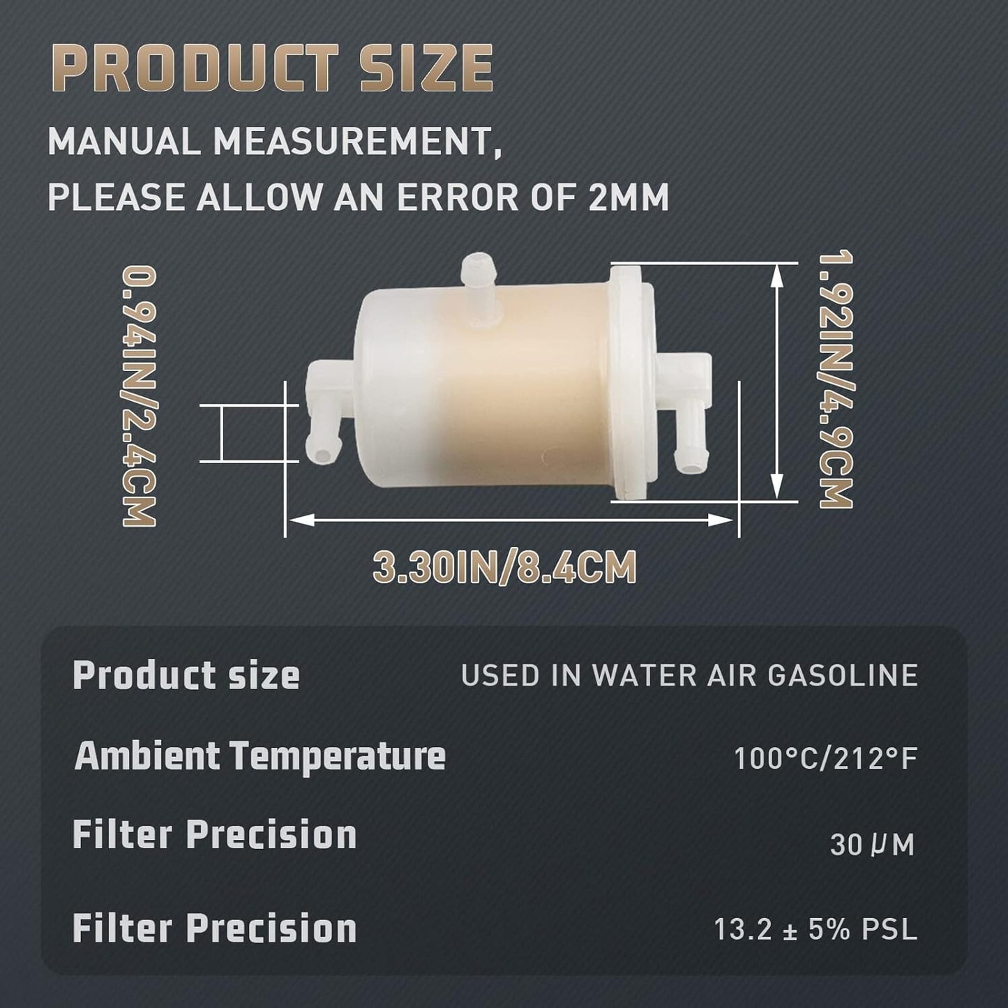 In-Line Fuel Filter For Lombardini 500 /15Ld 315 /3Lld 450 /3Ld 510 /3Ld 511