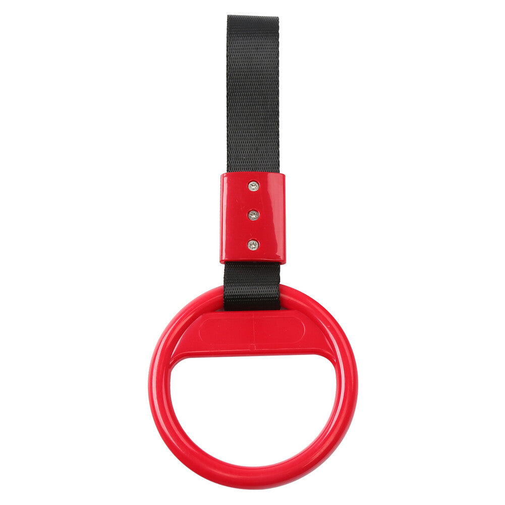 Car Round Ring Train Bus Handle Hand Strap Drift Charm Tools Black+red