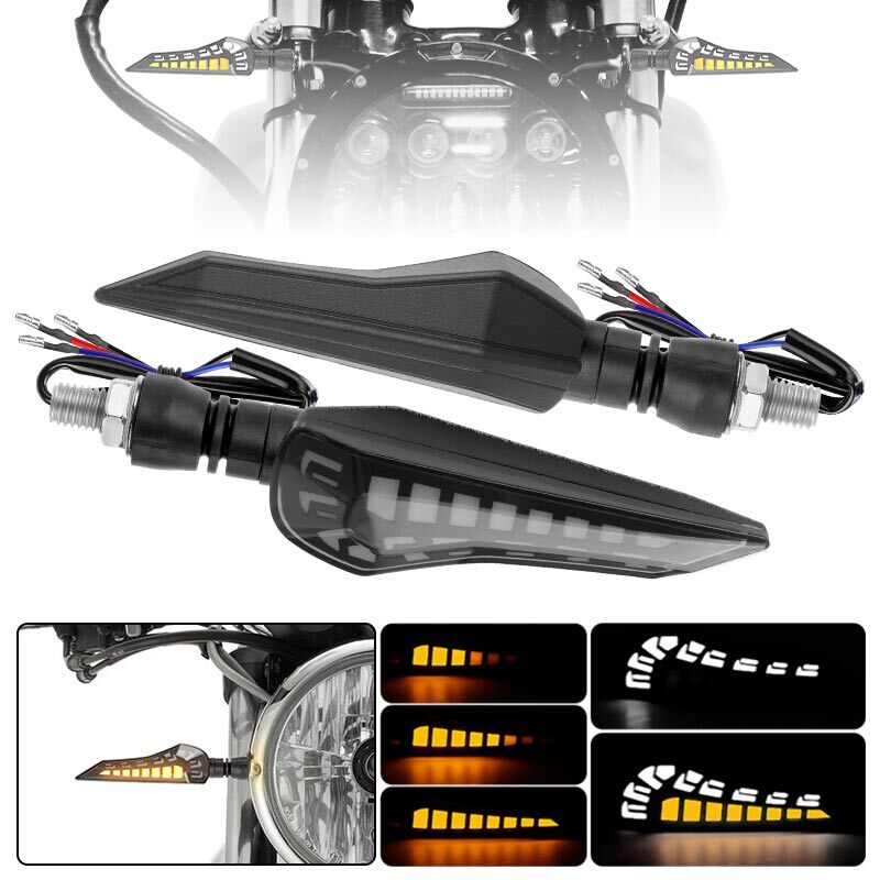 2PCS Front Sequential Flowing LED Turn Signal Indicator Day Running Lights Lamp