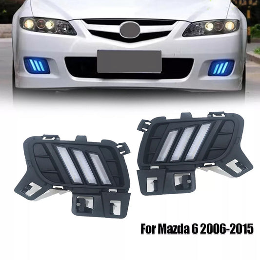 2PCS for Mazda 6 2006-2015 LED DRL Daytime Running Lights Fog Lamps Bumper