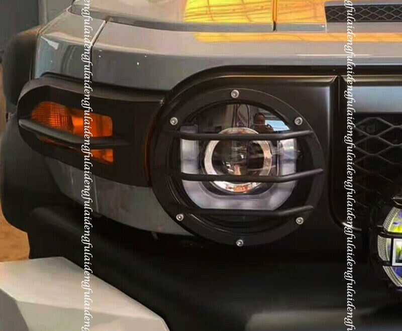 2pc for Toyota FJ Cruiser 2006-2021 Black Iron Front Headlight Guards Cover Trim