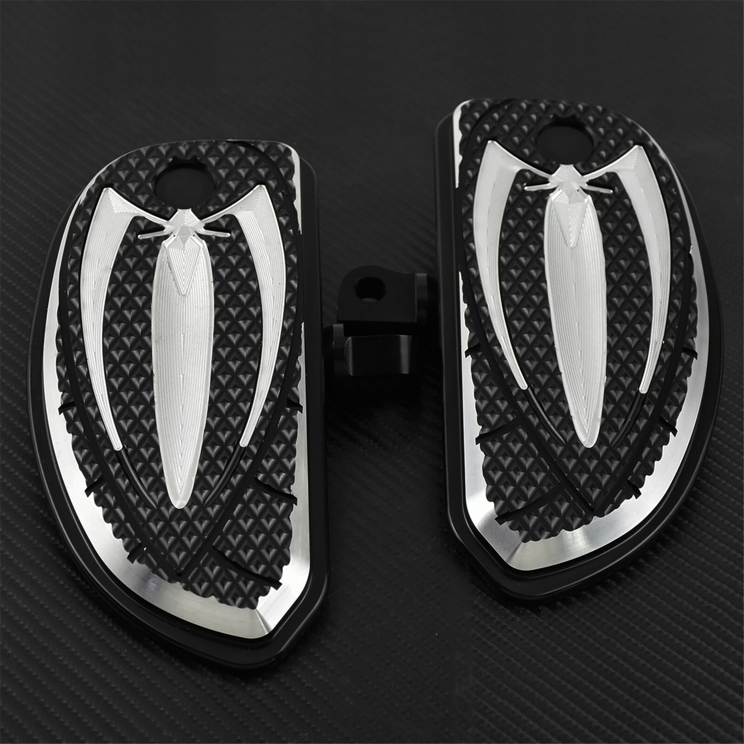 Black Spider Male Mount Foot Pegs Floorboards Fit for Harley Touring FLHT Dyna