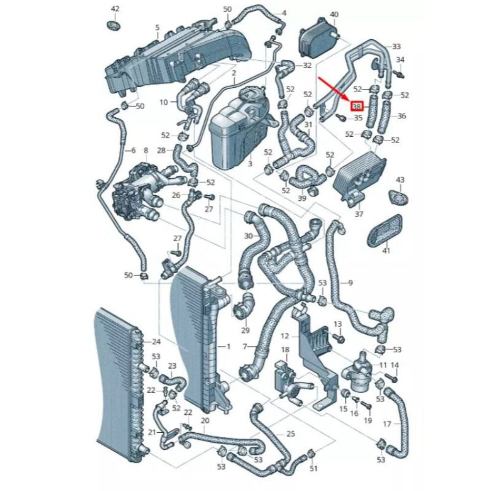 4K0121448N Engine Coolant Hose for Audi for A6 4A C8