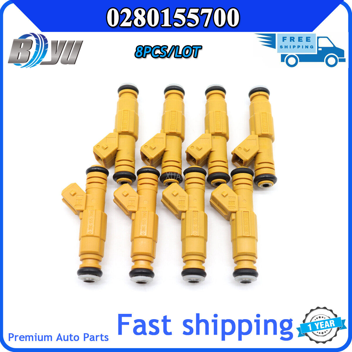 8-piece fuel injector kit for Ford F-250, F-350, for Mercury 4.6L, 5.0L, and 6.8L (0280155700)