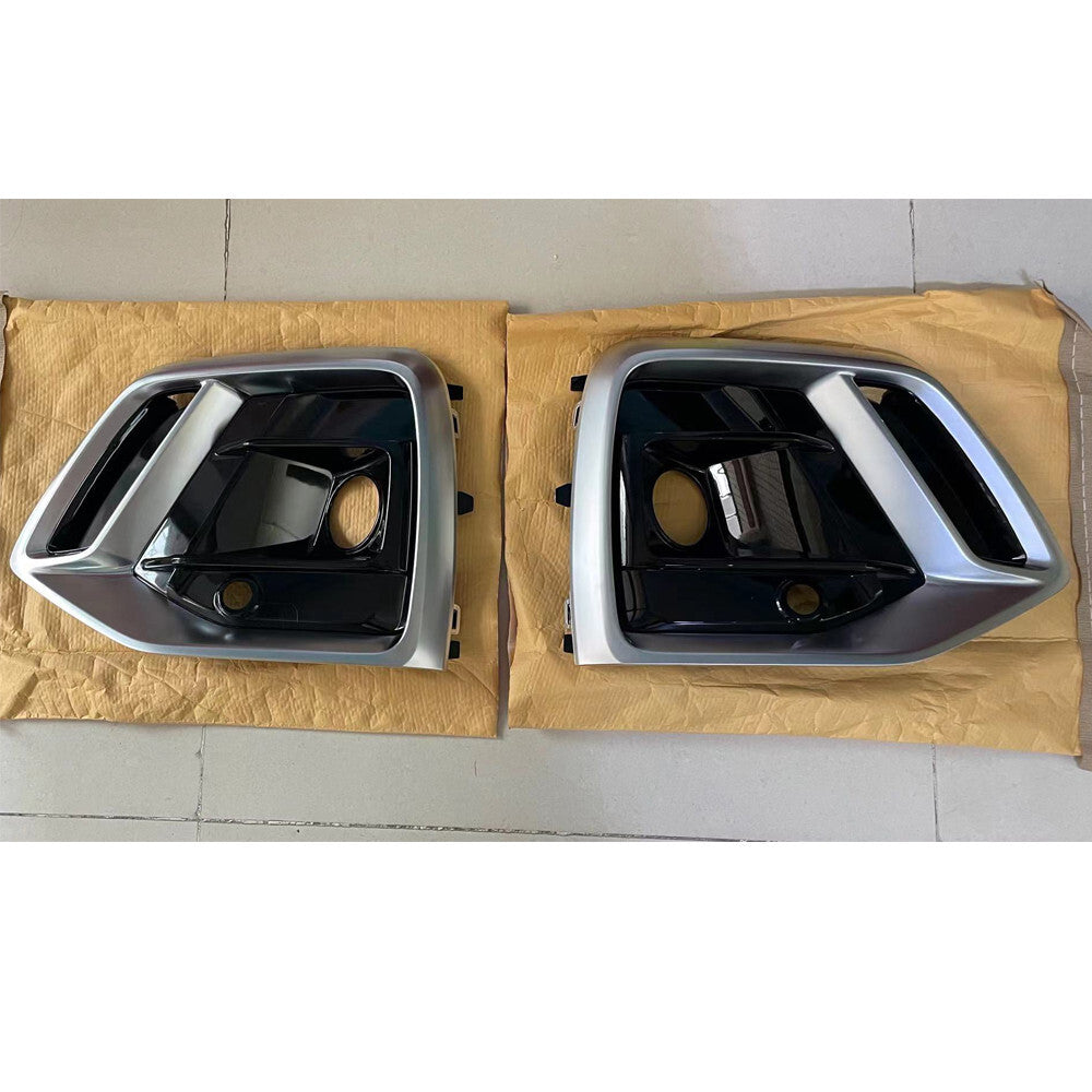 Fog Light Cover Mesh Grille Lamp Frame Fit for Audi Q5 2021 2022 2023 Silver New