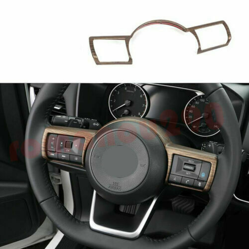 2P for Nissan Rogue 2021-2023 Wood Grain ABS Steering Wheel Molding Cover Trim