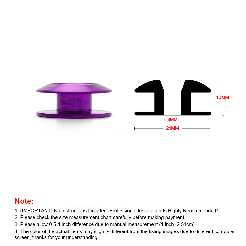 JDM Quick Release Fasteners Bumper Trunk Fender Hatch Lids Kit Aluminum Purple