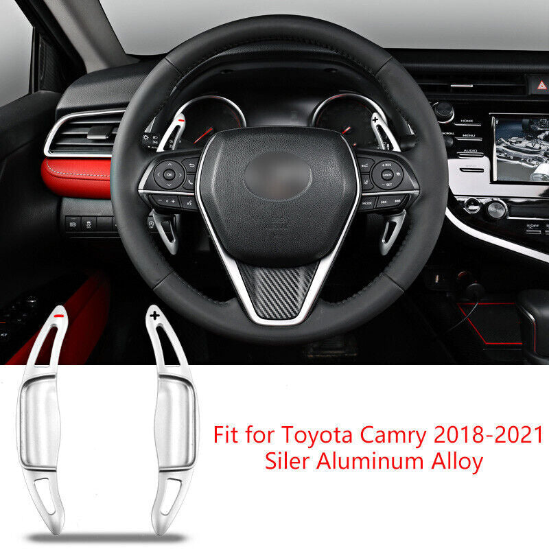 Silver Steering Wheel Shift Paddles Shifter Extension for Toyota for Camry 2018-2023