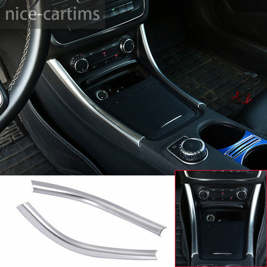 Silver ABS Gear Shift Side Strip Trim for Benz A GLA CLA Class W176 X156 2013-19