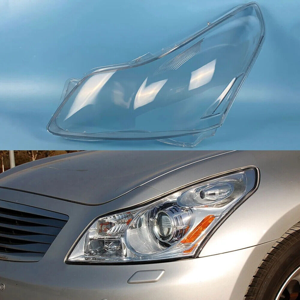 for INFINITI G25 G35 2007-2010 Car Front Headlight Lens Cover+ Seal Glue LH+RH