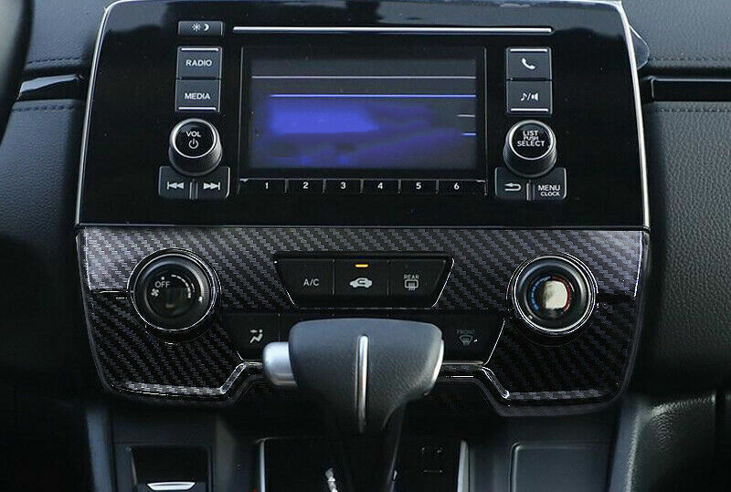 Console AC Switch Control Panel Trim 1X for Honda CRV 2017-2022 ABS Carbon Fiber