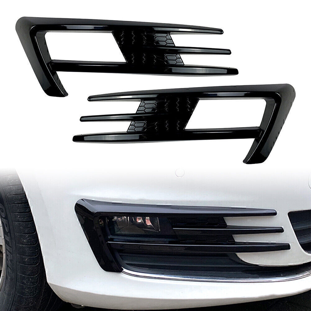 Glossy Black Fog Light Lamp Cover Bumper Grille Trim for VW for Golf 7 MK7 2013-2016