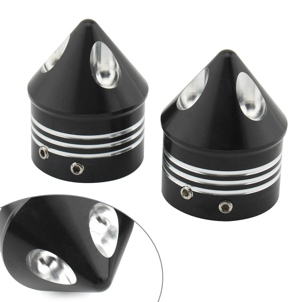 Front Wheel Axle Nut Covers Cap Fits for Harley Touring Road Glide Dyna Softail