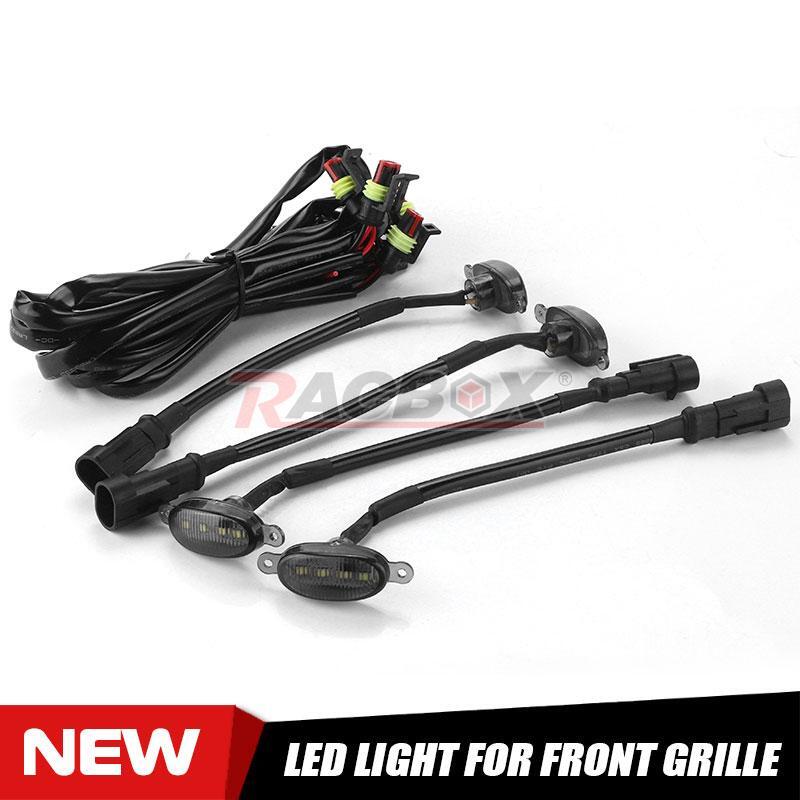 4X LED Front Grill Grille DRL Light White Smoked for Ford F-150 F150 2010-2018