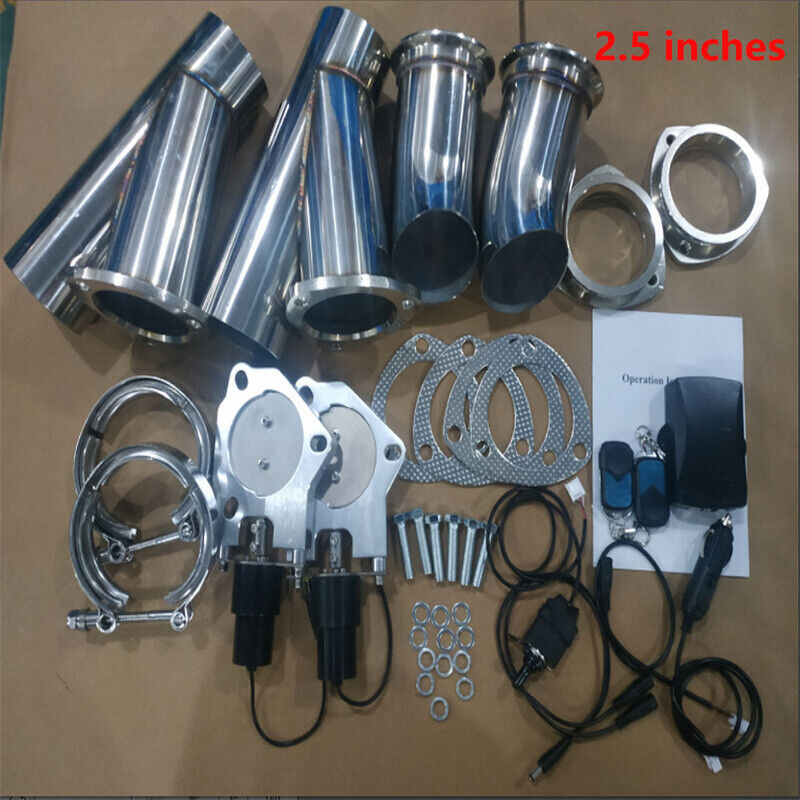2.5 Dual Electric Exhaust Valve Control Motor Pipe Kit Manual  Remote Switch